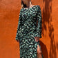 Abstract Print Natural Cotton Crepe Maxi Dress