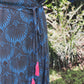 Midi wrap dress PAOLA \ Hand-painted fabric\ Puffy sleeves