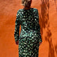 Abstract Print Natural Cotton Crepe Maxi Dress
