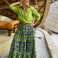 Tiered maxi skirt made of hand-dyed cotton/ Limited edition