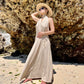 Off-the-shoulder maxi dress with a halter neck GRACE