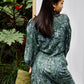 Maxi wrap dress VICTORIA\ Hand-painted fabric\puffy sleeves