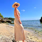 Off-the-shoulder maxi dress with a halter neck GRACE