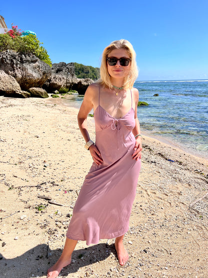 Cocktail midi dress ORNELLA / Bridesmaid's dress / Open beck midi dress / Sheath Dress / Hand-dyed natural fabric / Party dress