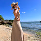 Off-the-shoulder maxi dress with a halter neck GRACE