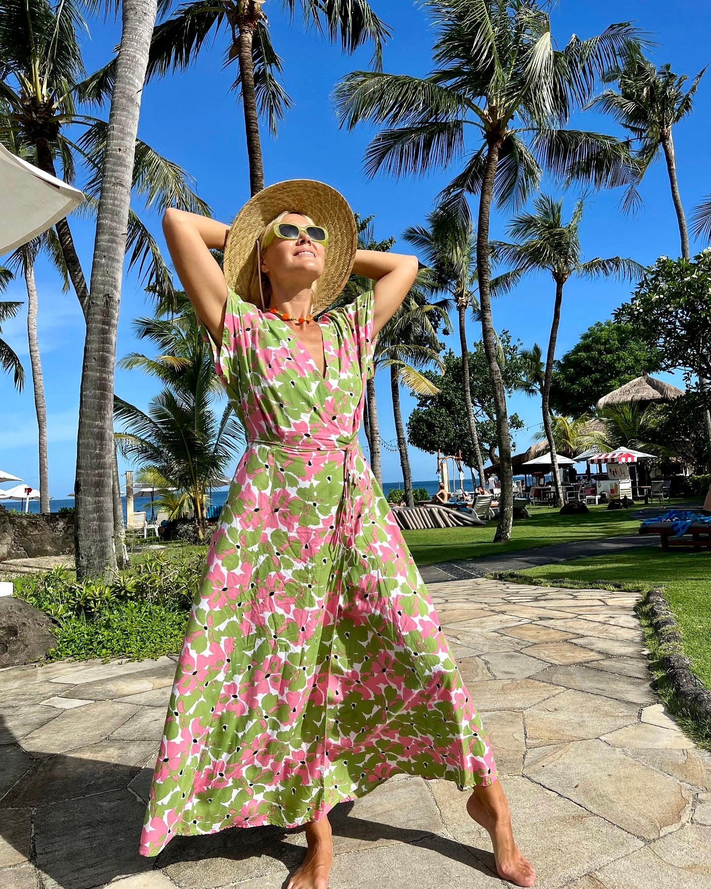 Maxi wrap dress\ Hand-painted fabric\ Kimono dress