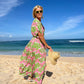 Maxi wrap dress\ Hand-painted fabric\ Kimono dress