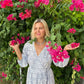 Linen dress BELLA\ Wrap dress\ Linen midi dress with puffy sleeves\ Casual linen dress\floral print
