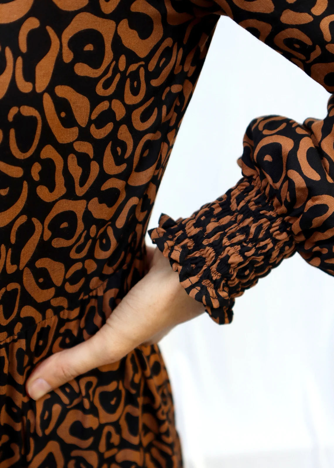 Tiered boho dress made of hand-painted fabric. Loose and light dress NATALIA Maternity\Casual\bohohemian\gypsy style
