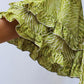 Tiered with ruffles boho dress BIANCA made of hand-painted natural fabric. Loose and light dress, for pregnant. casual\bohohemian\gypsy style.