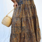 Tiered maxi skirt made of hand-dyed cotton/ Limited edition