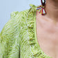 Tiered with ruffles boho dress BIANCA made of hand-painted natural fabric. Loose and light dress, for pregnant. casual\bohohemian\gypsy style.