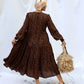 Tiered boho dress made of hand-painted fabric. Loose and light dress NATALIA Maternity\Casual\bohohemian\gypsy style